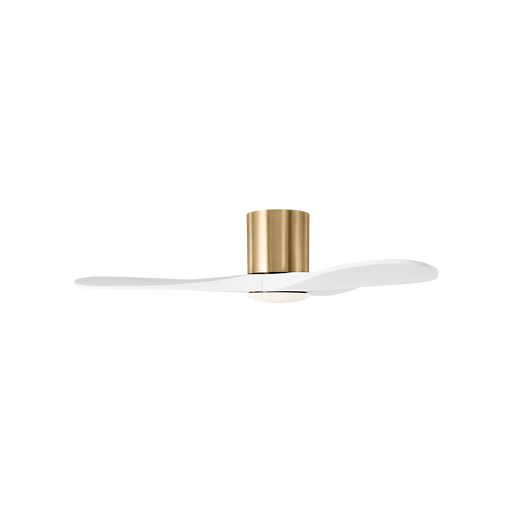 Generation Lighting Maverick Smart 44 Inch Hugger LED Ceiling Fan Burnished Brass Finish Matte White Blades (3MAVHSM44BBSRZWD)