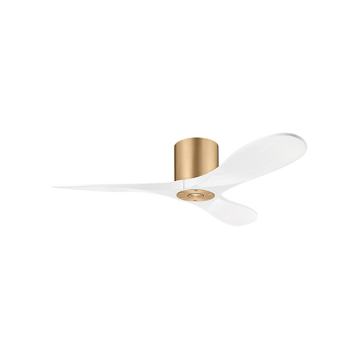 Generation Lighting Maverick Smart 44 Inch Hugger Ceiling Fan Burnished Brass Finish Matte White Blades (3MAVHSM44BBSRZW)