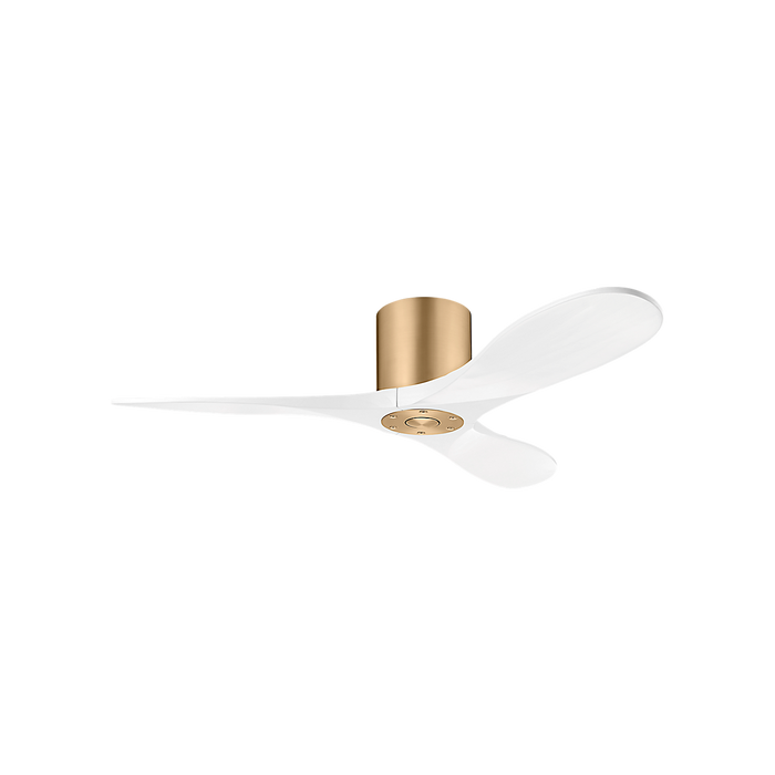 Generation Lighting Maverick Smart 44 Inch Hugger Ceiling Fan Burnished Brass Finish Matte White Blades (3MAVHSM44BBSRZW)