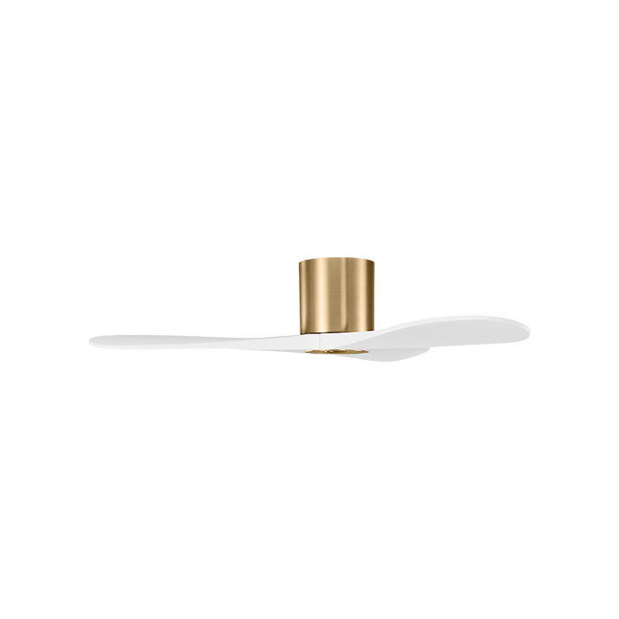 Generation Lighting Maverick Smart 44 Inch Hugger Ceiling Fan Burnished Brass Finish Matte White Blades (3MAVHSM44BBSRZW)