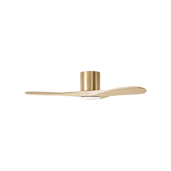 Generation Lighting Maverick Smart 44 Inch Hugger LED Ceiling Fan Burnished Brass Finish Washed White Oak Blades (3MAVHSM44BBSWWOD)