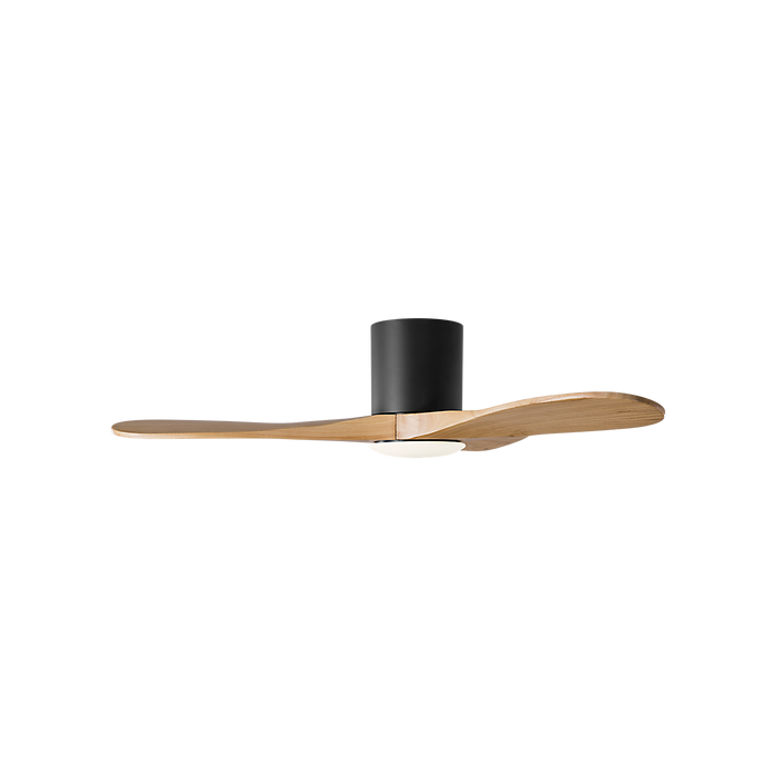 Generation Lighting Maverick Smart 44 Inch Hugger LED Ceiling Fan Matte Black Finish Natural Honey Blades (3MAVHSM44MBKNHD)