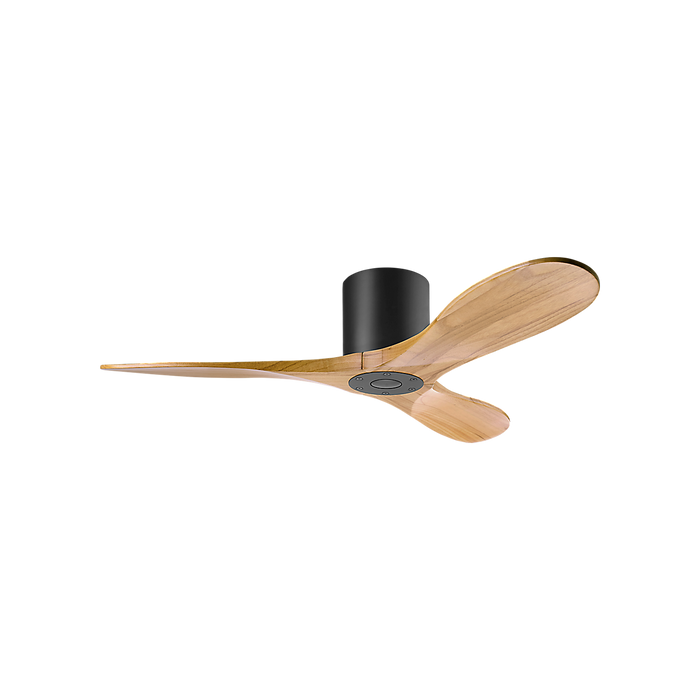 Generation Lighting Maverick Smart 44 Inch Hugger Ceiling Fan Matte Black Finish Natural Honey Blades (3MAVHSM44MBKNH)