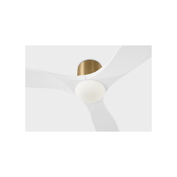Generation Lighting Maverick Smart 52 Inch Hugger LED Ceiling Fan Burnished Brass Finish Matte White Blades (3MAVHSM52BBSRZWD)