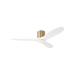 Generation Lighting Maverick Smart 52 Inch Hugger LED Ceiling Fan Burnished Brass Finish Matte White Blades (3MAVHSM52BBSRZWD)