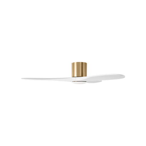 Generation Lighting Maverick Smart 52 Inch Hugger LED Ceiling Fan Burnished Brass Finish Matte White Blades (3MAVHSM52BBSRZWD)