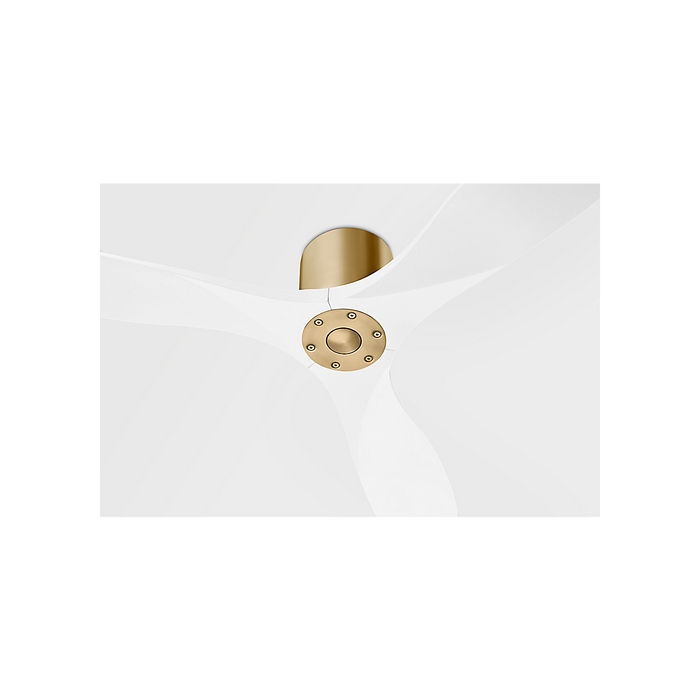 Generation Lighting Maverick Smart 52 Inch Hugger Ceiling Fan Burnished Brass Finish Matte White Blades (3MAVHSM52BBSRZW)