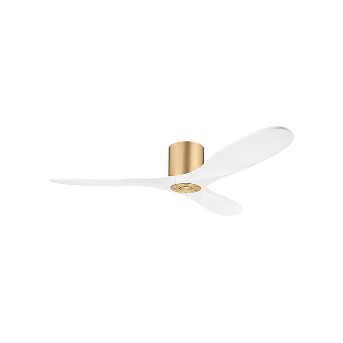 Generation Lighting Maverick Smart 52 Inch Hugger Ceiling Fan Burnished Brass Finish Matte White Blades (3MAVHSM52BBSRZW)