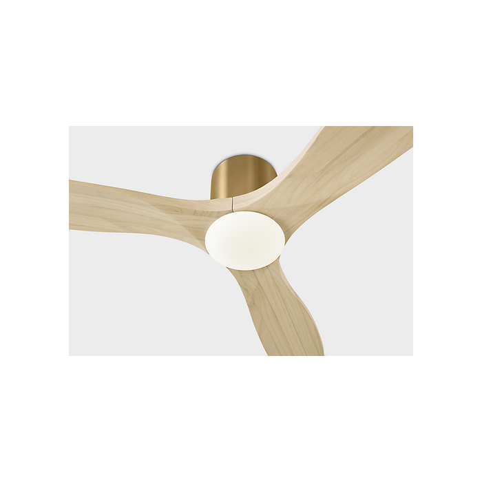 Generation Lighting Maverick Smart 52 Inch Hugger LED Ceiling Fan Burnished Brass Finish Washed White Oak Blades (3MAVHSM52BBSWWOD)