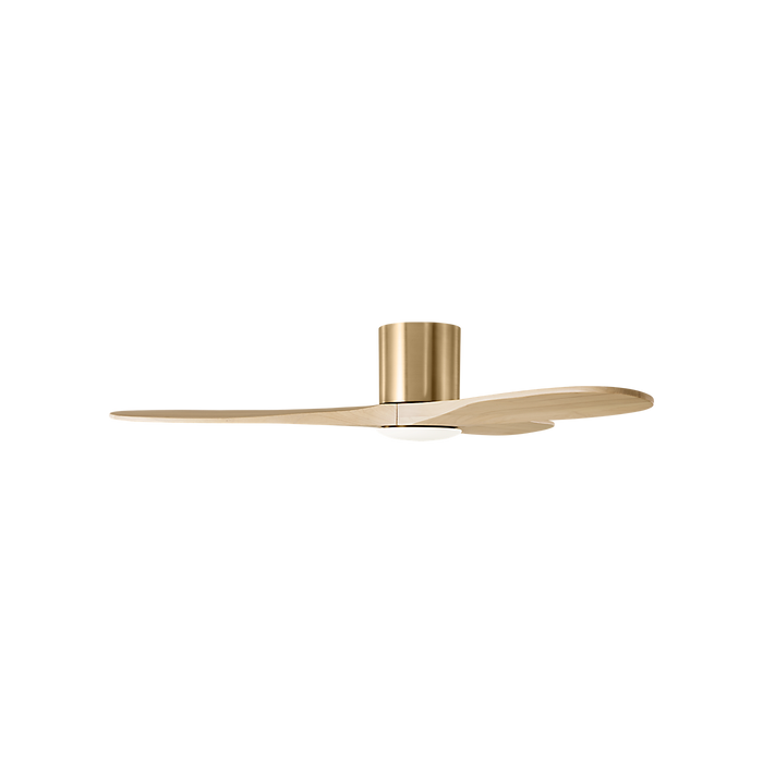 Generation Lighting Maverick Smart 52 Inch Hugger LED Ceiling Fan Burnished Brass Finish Washed White Oak Blades (3MAVHSM52BBSWWOD)