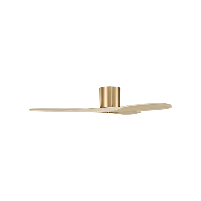 Generation Lighting Maverick Smart 52 Inch Hugger Ceiling Fan Burnished Brass Finish Washed White Oak Blades (3MAVHSM52BBSWWO)