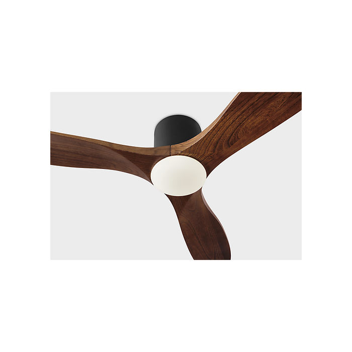 Generation Lighting Maverick Smart 52 Inch Hugger LED Ceiling Fan Matte Black Finish Dark Walnut Blades (3MAVHSM52MBKD)