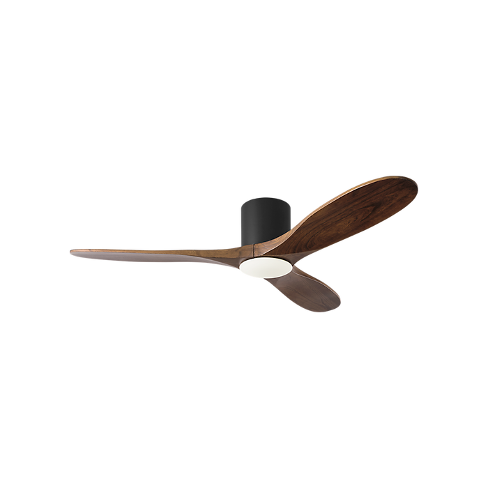 Generation Lighting Maverick Smart 52 Inch Hugger LED Ceiling Fan Matte Black Finish Dark Walnut Blades (3MAVHSM52MBKD)