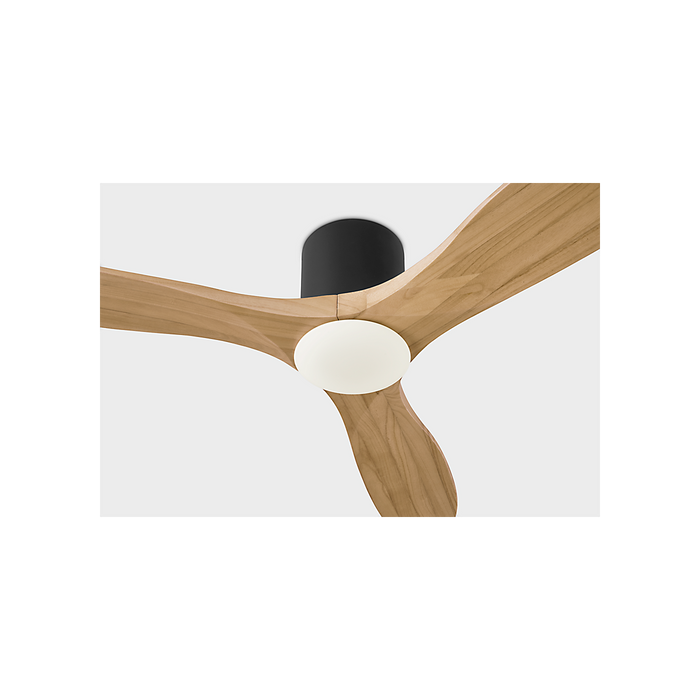 Generation Lighting Maverick Smart 52 Inch Hugger LED Ceiling Fan Matte Black Finish Natural Honey Blades (3MAVHSM52MBKNHD)