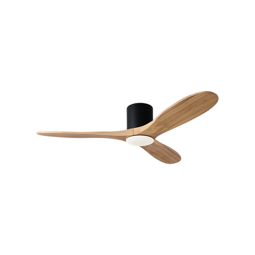 Generation Lighting Maverick Smart 52 Inch Hugger LED Ceiling Fan Matte Black Finish Natural Honey Blades (3MAVHSM52MBKNHD)