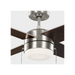 Generation Lighting Loni 52 Inch LED Pull Chain Ceiling Fan Brushed Steel Finish American Walnut Blades (4LNI52BSAWD)