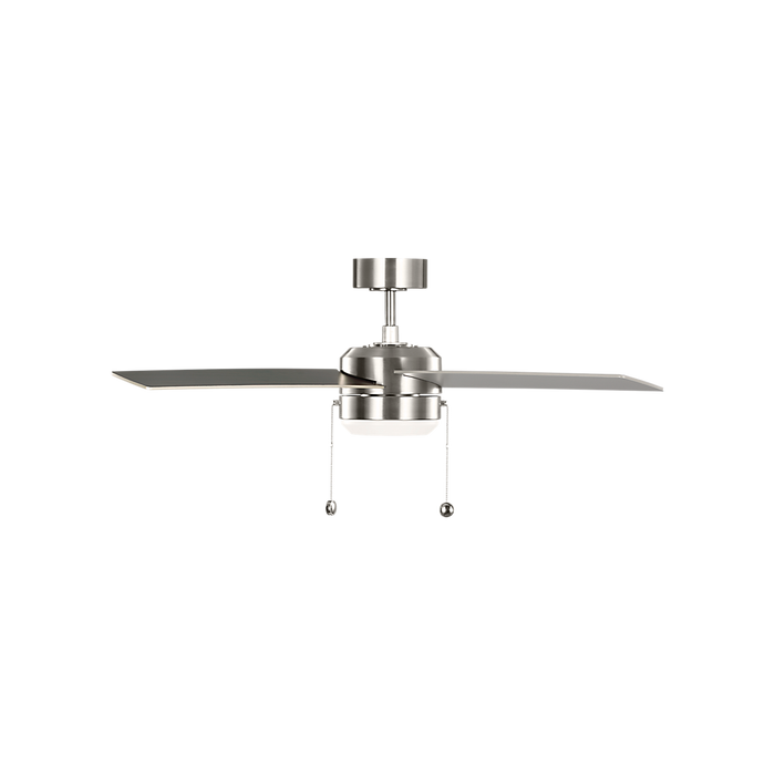 Generation Lighting Loni 52 Inch LED Pull Chain Ceiling Fan Brushed Steel Finish American Walnut Blades (4LNI52BSAWD)