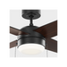 Generation Lighting Loni 52 Inch LED Pull Chain Ceiling Fan Midnight Black Finish American Walnut Blades (4LNI52MBKAWD)