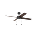 Generation Lighting Loni 52 Inch LED Pull Chain Ceiling Fan Midnight Black Finish American Walnut Blades (4LNI52MBKAWD)