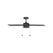 Generation Lighting Loni 52 Inch LED Pull Chain Ceiling Fan Midnight Black Finish American Walnut Blades (4LNI52MBKAWD)