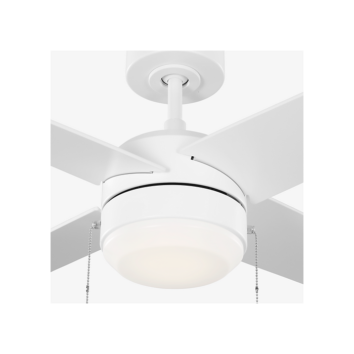 Generation Lighting Loni 52 Inch LED Pull Chain Ceiling Fan Matte White Finish Matte White Blades (4LNI52RZWD)