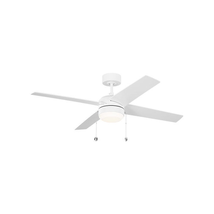 Generation Lighting Loni 52 Inch LED Pull Chain Ceiling Fan Matte White Finish Matte White Blades (4LNI52RZWD)