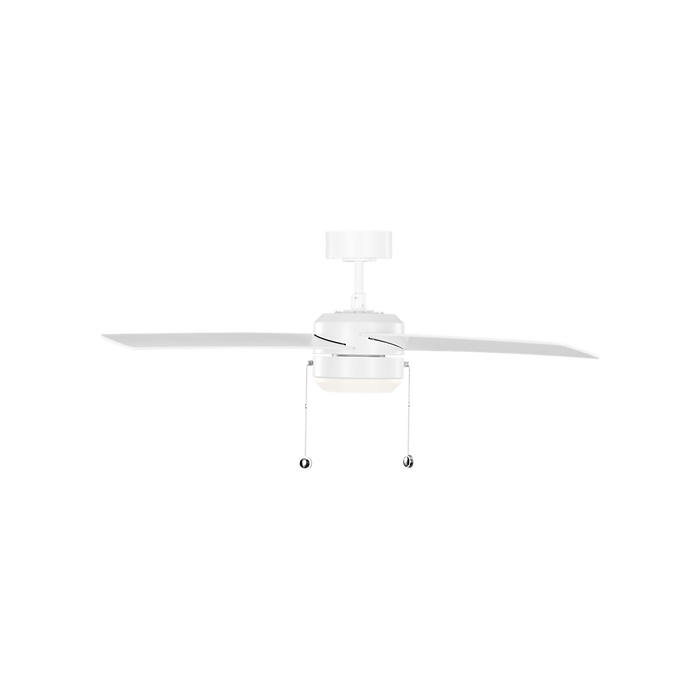 Generation Lighting Loni 52 Inch LED Pull Chain Ceiling Fan Matte White Finish Matte White Blades (4LNI52RZWD)