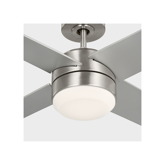 Generation Lighting Loni 52 Inch LED Ceiling Fan Brushed Steel Finish American Walnut Blades (4LNIR52BSAWD)