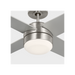 Generation Lighting Loni 52 Inch LED Ceiling Fan Brushed Steel Finish American Walnut Blades (4LNIR52BSAWD)