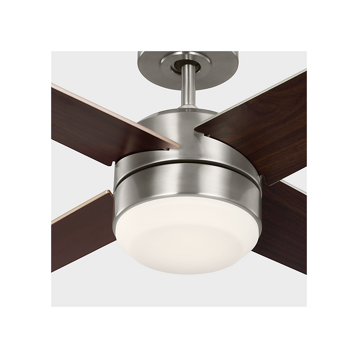 Generation Lighting Loni 52 Inch LED Ceiling Fan Brushed Steel Finish American Walnut Blades (4LNIR52BSAWD)