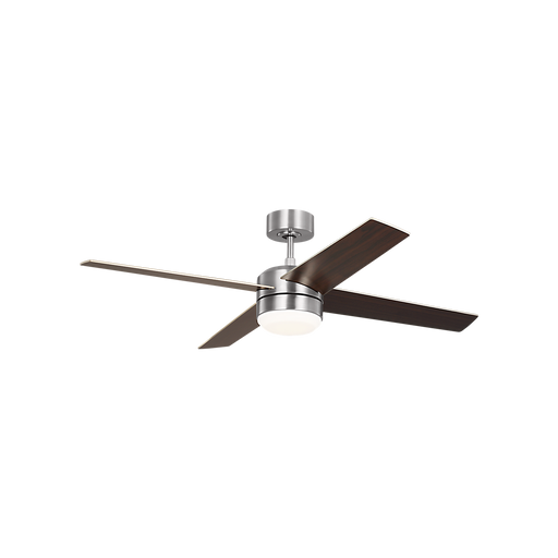 Generation Lighting Loni 52 Inch LED Ceiling Fan Brushed Steel Finish American Walnut Blades (4LNIR52BSAWD)