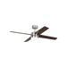 Generation Lighting Loni 52 Inch LED Ceiling Fan Brushed Steel Finish American Walnut Blades (4LNIR52BSAWD)