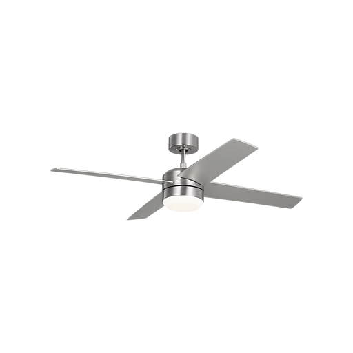 Generation Lighting Loni 52 Inch LED Ceiling Fan Brushed Steel Finish American Walnut Blades (4LNIR52BSAWD)