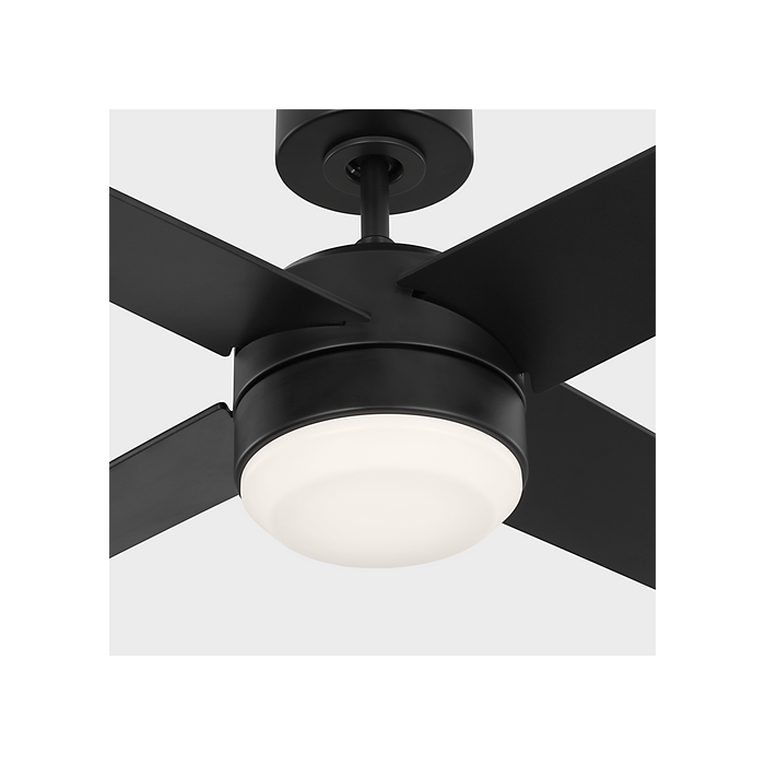 Generation Lighting Loni 52 Inch LED Ceiling Fan Midnight Black Finish American Walnut Blades (4LNIR52MBKAWD)