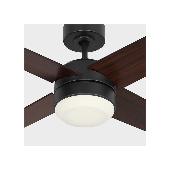 Generation Lighting Loni 52 Inch LED Ceiling Fan Midnight Black Finish American Walnut Blades (4LNIR52MBKAWD)
