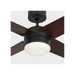 Generation Lighting Loni 52 Inch LED Ceiling Fan Midnight Black Finish American Walnut Blades (4LNIR52MBKAWD)