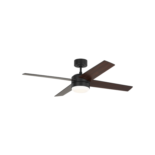 Generation Lighting Loni 52 Inch LED Ceiling Fan Midnight Black Finish American Walnut Blades (4LNIR52MBKAWD)