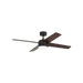 Generation Lighting Loni 52 Inch LED Ceiling Fan Midnight Black Finish American Walnut Blades (4LNIR52MBKAWD)