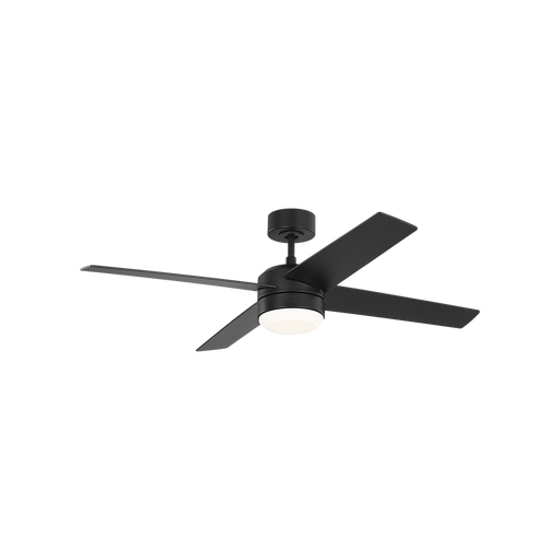 Generation Lighting Loni 52 Inch LED Ceiling Fan Midnight Black Finish American Walnut Blades (4LNIR52MBKAWD)