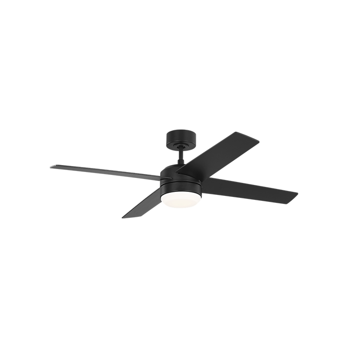 Generation Lighting Loni 52 Inch LED Ceiling Fan Midnight Black Finish American Walnut Blades (4LNIR52MBKAWD)