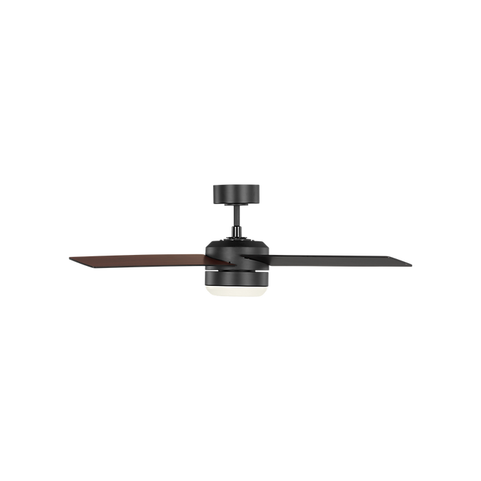 Generation Lighting Loni 52 Inch LED Ceiling Fan Midnight Black Finish American Walnut Blades (4LNIR52MBKAWD)