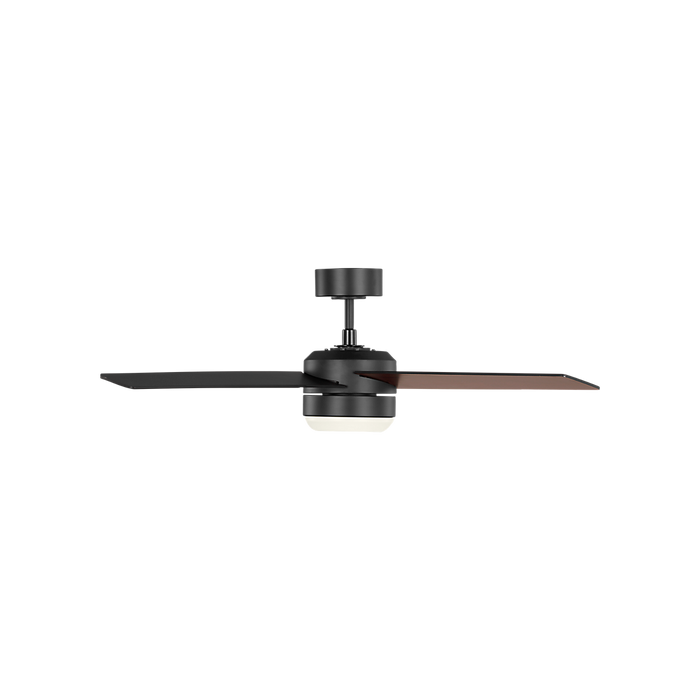 Generation Lighting Loni 52 Inch LED Ceiling Fan Midnight Black Finish American Walnut Blades (4LNIR52MBKAWD)