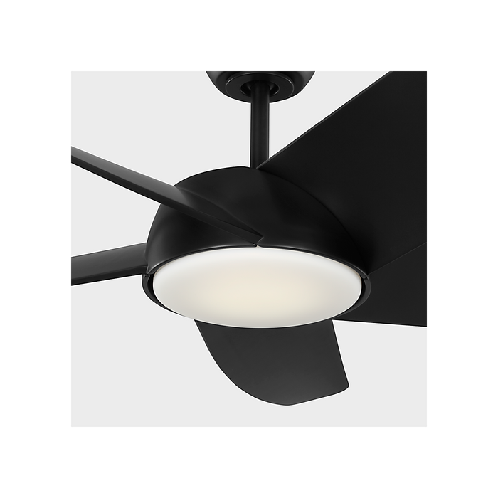 Generation Lighting Arkdale Smart 52 Inch LED Ceiling Fan Midnight Black Finish Midnight Black Blades (5ARKSM52MBKD)