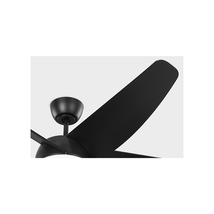 Generation Lighting Arkdale Smart 52 Inch LED Ceiling Fan Midnight Black Finish Midnight Black Blades (5ARKSM52MBKD)