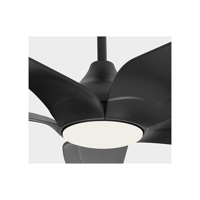 Generation Lighting Dellwood Coastal Smart 56 Inch LED Ceiling Fan Midnight Black Finish Midnight Black Blades (5DLWCSM56MBKD)