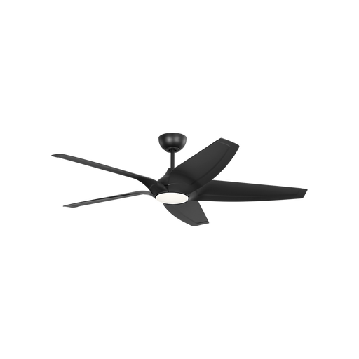 Generation Lighting Dellwood Coastal Smart 56 Inch LED Ceiling Fan Midnight Black Finish Midnight Black Blades (5DLWCSM56MBKD)