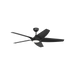 Generation Lighting Dellwood Coastal Smart 56 Inch LED Ceiling Fan Midnight Black Finish Midnight Black Blades (5DLWCSM56MBKD)