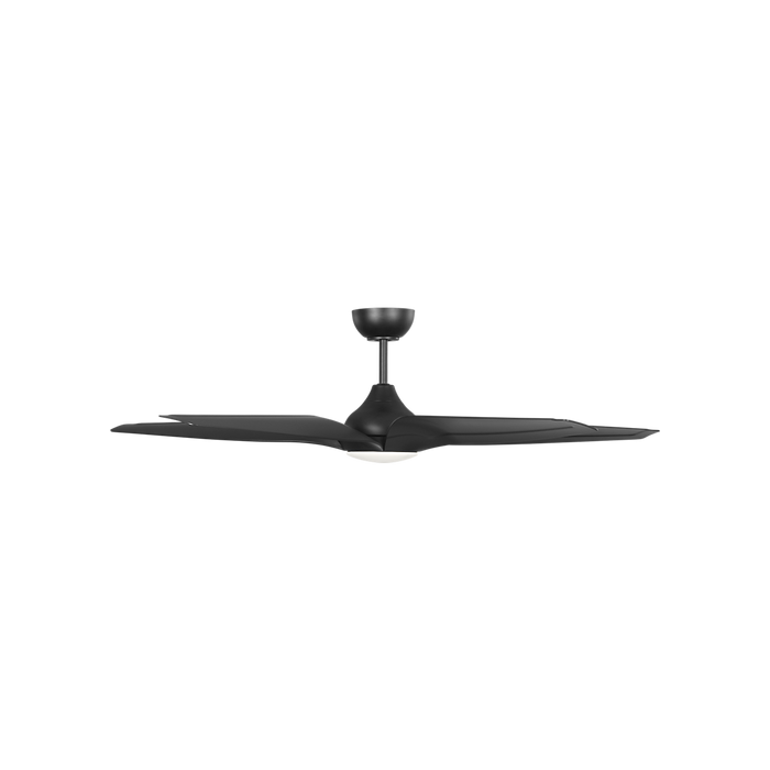 Generation Lighting Dellwood Coastal Smart 56 Inch LED Ceiling Fan Midnight Black Finish Midnight Black Blades (5DLWCSM56MBKD)