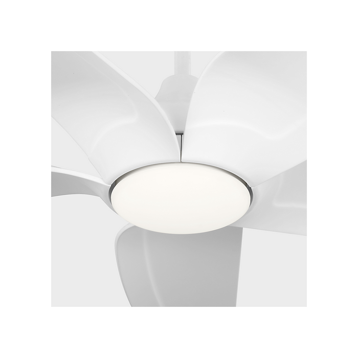 Generation Lighting Dellwood Coastal Smart 56 Inch LED Ceiling Fan Matte White Finish Matte White Blades (5DLWCSM56RZWD)