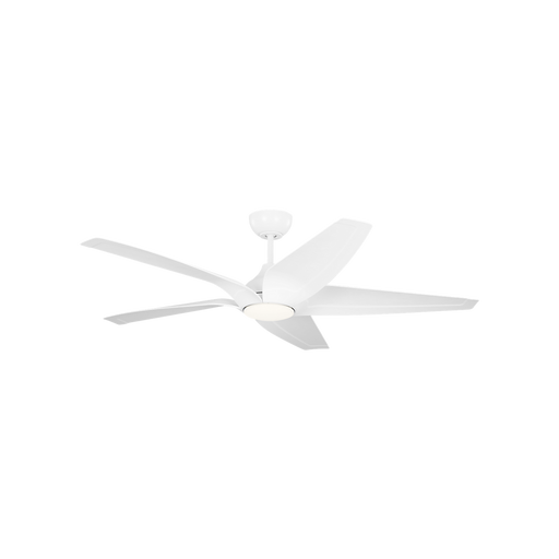 Generation Lighting Dellwood Coastal Smart 56 Inch LED Ceiling Fan Matte White Finish Matte White Blades (5DLWCSM56RZWD)